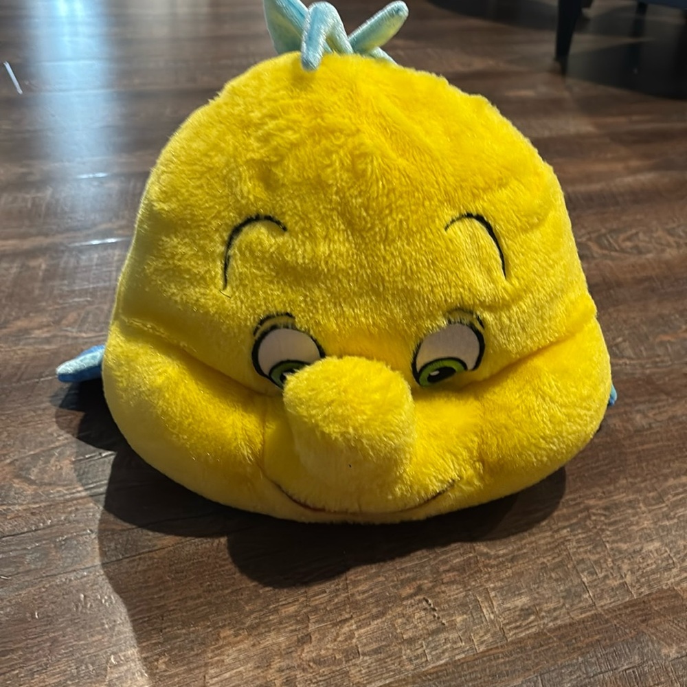 Disney Flounder giant pillow plush Little Mermaid 13x17 in boy or girl toy EUC